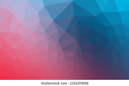 Light Blue, Red vector abstract mosaic backdrop. Colorful illustration in abstract style with gradient. Triangular pattern for your business design.