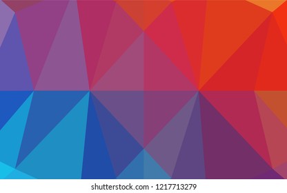 Light Blue, Red vector abstract polygonal layout. Triangular geometric sample with gradient.  The completely new template can be used for your brand book.
