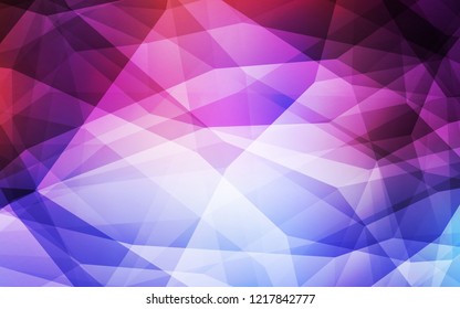 Light Blue, Red vector abstract polygonal template. Geometric illustration in Origami style with gradient.  Triangular pattern for your design.