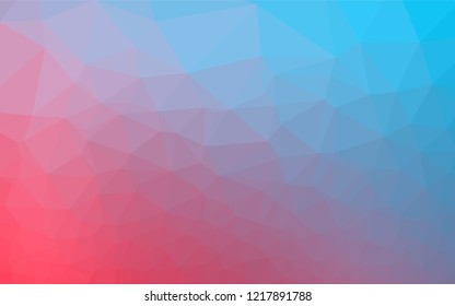 Light Blue, Red vector abstract mosaic backdrop. Geometric illustration in Origami style with gradient.  The elegant pattern can be used as part of a brand book.