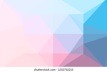 Light Blue, Red vector abstract mosaic backdrop. Creative geometric illustration in Origami style with gradient. The best triangular design for your business.