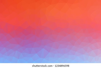 Light Blue, Red vector abstract mosaic background. A completely new color illustration in a polygonal style. Triangular pattern for your design.