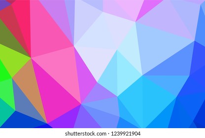 Light Blue, Red vector abstract polygonal pattern. Triangular geometric sample with gradient.  Brand new style for your business design.