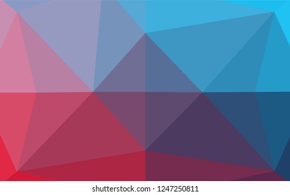 Light Blue, Red vector abstract mosaic backdrop. Creative geometric illustration in Origami style with gradient. The template can be used as a background for cell phones.