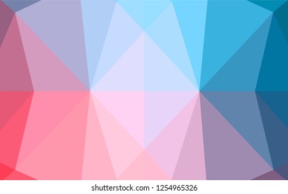 Light Blue, Red vector abstract mosaic pattern. Creative illustration in halftone style with gradient. A new texture for your design.