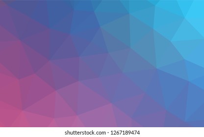 Light Blue, Red vector abstract mosaic background. Shining illustration, which consist of triangles. Triangular pattern for your business design.