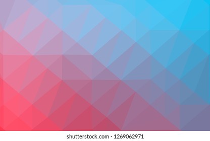Light Blue, Red vector abstract polygonal texture. Colorful illustration in abstract style with gradient. Template for your brand book.