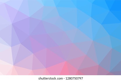 Light Blue, Red vector abstract polygonal cover. Geometric illustration in Origami style with gradient.  A completely new template for your business design.