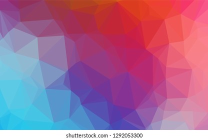 Light Blue, Red vector abstract polygonal layout. Modern geometrical abstract illustration with gradient. Triangular pattern for your business design.