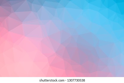 Light Blue, Red vector abstract mosaic pattern. An elegant bright illustration with gradient. Triangular pattern for your business design.