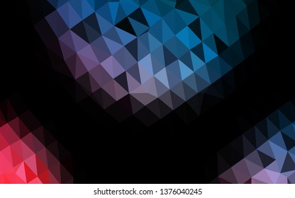 Light Blue, Red vector abstract mosaic pattern. Colorful abstract illustration with gradient. Triangular pattern for your business design.