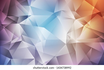 Light Blue, Red vector abstract polygonal template. Shining polygonal illustration, which consist of triangles. A completely new design for your leaflet.