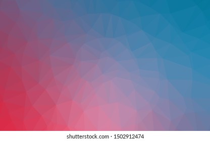 Light Blue, Red vector abstract mosaic pattern. Shining illustration, which consist of triangles. Completely new template for your business design.