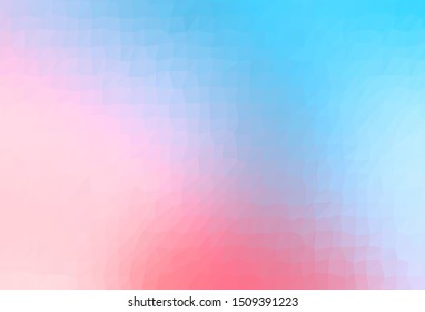 Light Blue, Red vector abstract polygonal texture. Triangular geometric sample with gradient.  Template for your brand book.