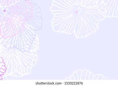 Light Blue, Red vector abstract pattern with leaves. Brand new colored illustration with flowers. Template for backgrounds of cell phones.