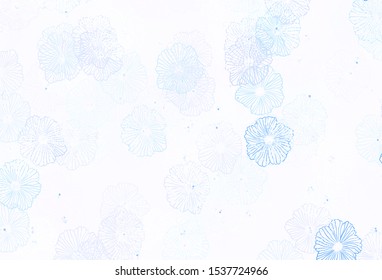 Light Blue, Red vector abstract background with leaves. Shining colored illustration with flowers. Pattern for wallpapers, coloring books.