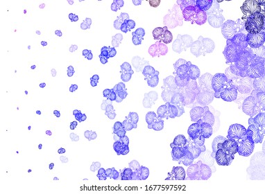 Light Blue, Red vector abstract design with flowers. Glitter abstract illustration with flowers. New template for your design.