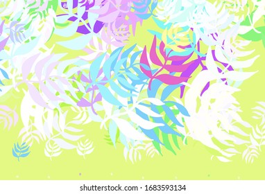 Light Blue, Red vector abstract background with leaves. Sketchy doodles with leaves on blurred background. Pattern for heads of websites, designs.