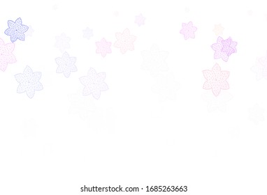 Light Blue, Red vector abstract pattern with flowers. Illustration with colorful abstract doodle flowers. Template for backgrounds of cell phones.