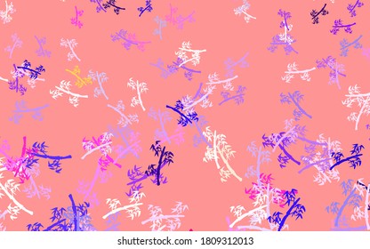 Light Blue, Red vector abstract design with branches. Sketchy doodles on white background. Hand painted design for web, leaflets.