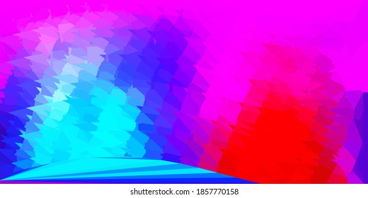 Patrón de triángulo abstracto de vector rojo, azul claro. Ilustración abstracta con triángulos de gradiente elegantes. Muestra para tus diseños.