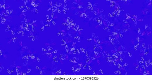 Patrón abstracto de vectores rojos y azul claro con hojas. hojas sobre un elegante patrón natural con gradiente. Mejor diseño para su negocio.