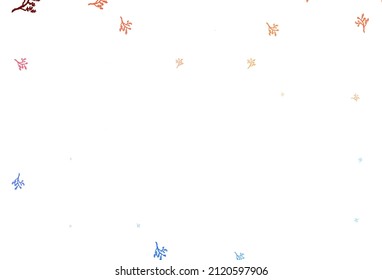 Light Blue, Red vector abstract pattern with sakura. Brand new colored illustration with leaves and branches. Textured pattern for websites, banners.