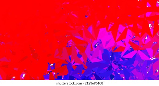 Light blue, red vector abstract triangle backdrop. Elegant abstract illustration with gradient triangles. Smart pattern for websites.