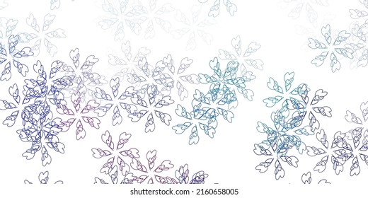 Light blue, red vector abstract backdrop with leaves. Doodle illustration of leaves in Origami style with gradient. Colorful pattern for spring parties.