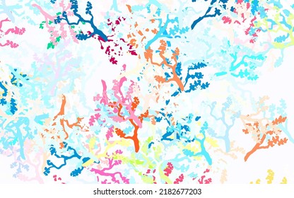 Light Blue, Red vector abstract design with leaves, branches. Colorful illustration in doodle style with leaves, branches. New template for your design.