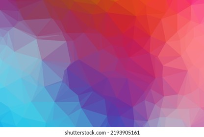 Light Blue, Red vector abstract polygonal cover. Colorful illustration in Origami style with gradient.  Polygonal design for your web site.