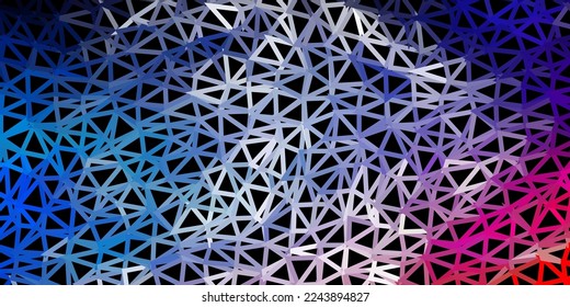 hellblauer, roter, abstrakter, Vektorhintergrund im Dreieck. Farbige abstrakte Illustration mit Farbverlauf-Dreiecken. Multifunktionsfähiges App-Design.