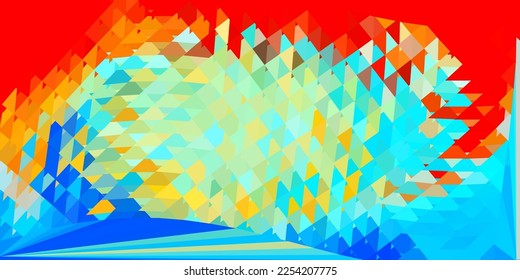 Plantilla de triángulo abstracto vectorial azul claro, rojo. Ilustración de color mosaico con concepto de triángulo. La mejor opción para tu diseño.