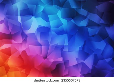 Light Blue, Red vector abstract mosaic background. Shining polygonal illustration, which consist of triangles. Completely new template for your banner.