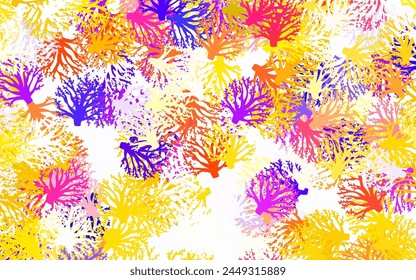 Light Blue, Red vector abstract design with branches, leaves. Sketchy doodles on white background. Template for backgrounds of cell phones.