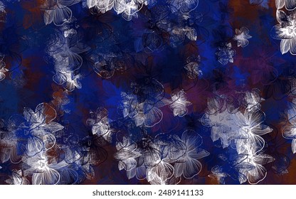 Light Blue, Red vector abstract background with flowers. Decorative design of flowers on white background. Colorful pattern for kid's books.