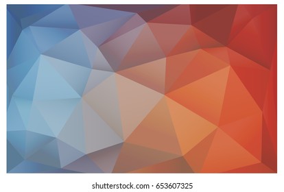Light Blue, Red vector abstract textured polygonal background. Blurry triangle design. Pattern can be used for background.