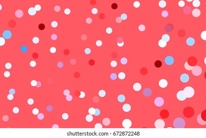 Light Blue, Red vector abstract pattern with circles. Geometry template for your business design. Background with colored spheres.