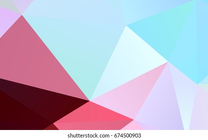 Light Blue, Red vector abstract mosaic pattern. Creative illustration in halftone style with gradient. Brand-new design for your business.