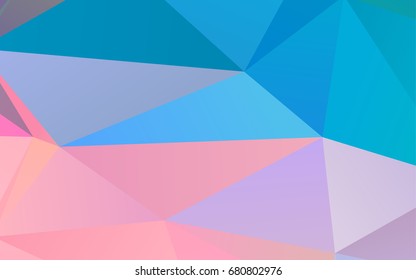 Light Blue, Red vector abstract mosaic template. Brand-new colored illustration in blurry style with gradient. The best triangular design for your business.
