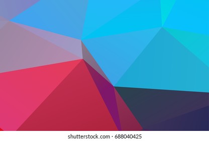 Light Blue, Red vector abstract polygonal background. An elegant bright illustration with gradient. The best triangular design for your business.