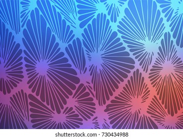 Light Blue, Red vector abstract doodle pattern. A vague abstract illustration with doodles in Indian style. The pattern can be used for coloring books and pages for kids.