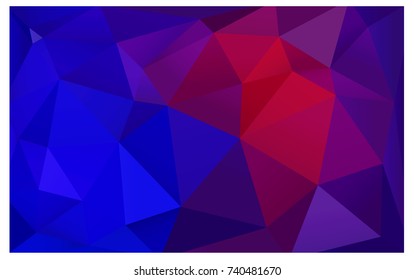 Light Blue, Red vector abstract textured polygonal background. Blurry triangle design. Pattern can be used for background.