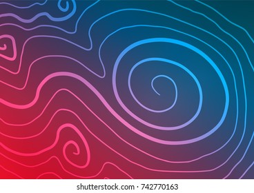 Light Blue, Red vector abstract doodle pattern. Doodles on blurred abstract background with gradient. The elegant pattern can be used as a part of a brand book.