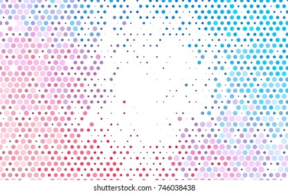 Light Blue, Red vector abstract pattern with circles. Geometry template for your business design. Background with colored spheres.