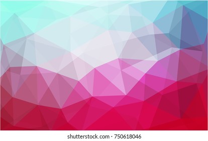 Light Blue, Red vector abstract textured polygonal background. Blurry triangle design. Pattern can be used for background.