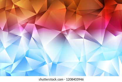 Light Blue, Red vector backdrop with lines, triangles. Abstract gradient illustration with triangles. Pattern for busines ad, booklets, leaflets