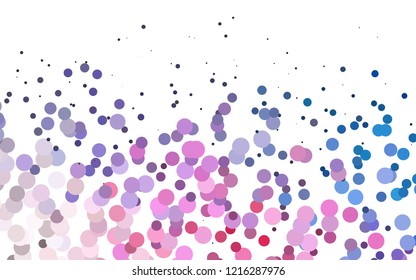 Light Blue, Red vector backdrop with dots, spots. Colorful illustration with blurred circles in nature style. Template for your brand book.