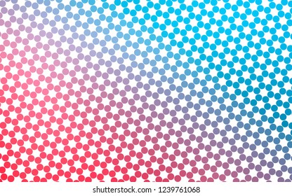 Light Blue, Red vector backdrop with dots. Blurred decorative design in abstract style with bubbles. Template for your brand book.