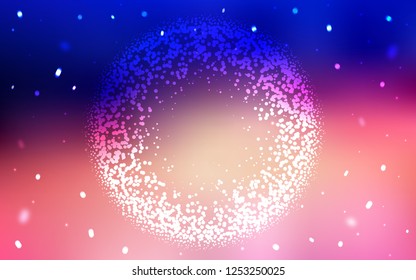 Light Blue, Red vector backdrop with dots. Blurred decorative design in abstract style with bubbles. Design for your business advert.